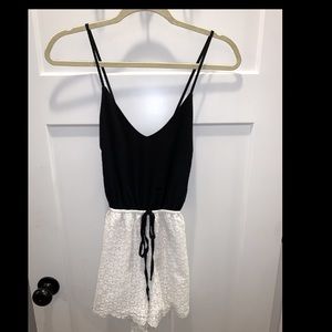 White and black romper